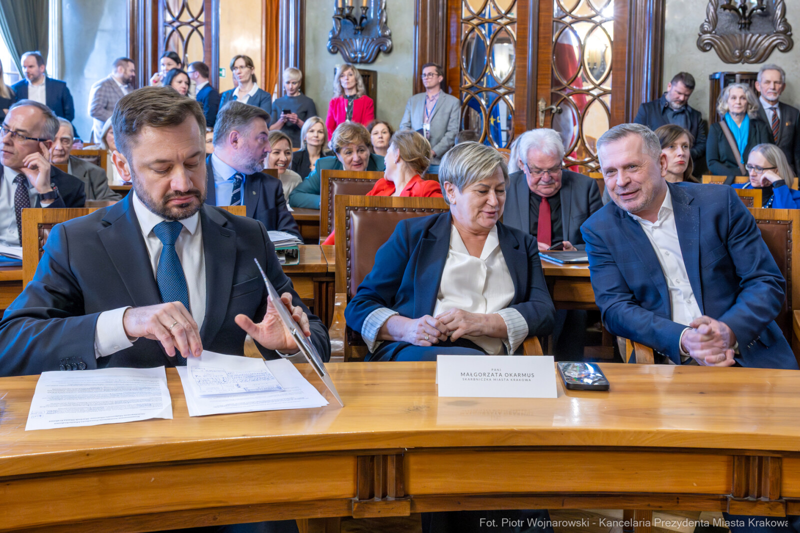 Miszalski, Małgorzata Okarmus, pożegnanie, Boryczko, zdjęcia  Autor: Piotr Wojnarowski