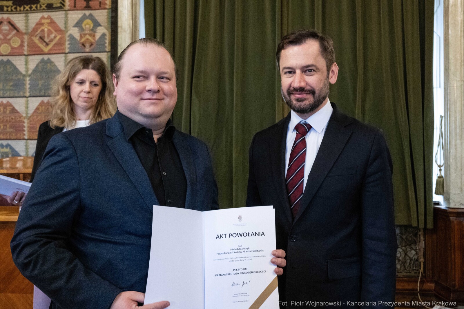 Miszalski, Mazur, Krakowska Rada Przedsiębiorczości, wręczenie, akty powołania, zdjęcia  Autor: Piotr Wojnarowski