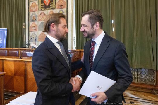 Miszalski, Mazur, Krakowska Rada Przedsiębiorczości, wręczenie, akty powołania, zdjęcia