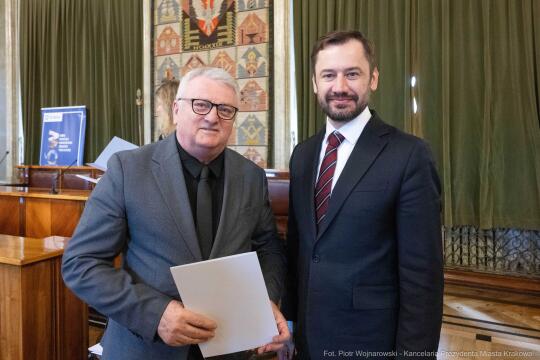 Miszalski, Mazur, Krakowska Rada Przedsiębiorczości, wręczenie, akty powołania, zdjęcia