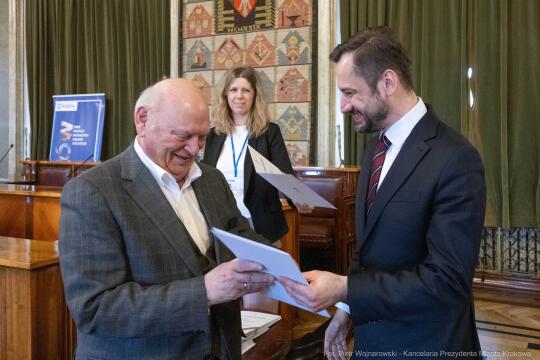 Miszalski, Mazur, Krakowska Rada Przedsiębiorczości, wręczenie, akty powołania, zdjęcia