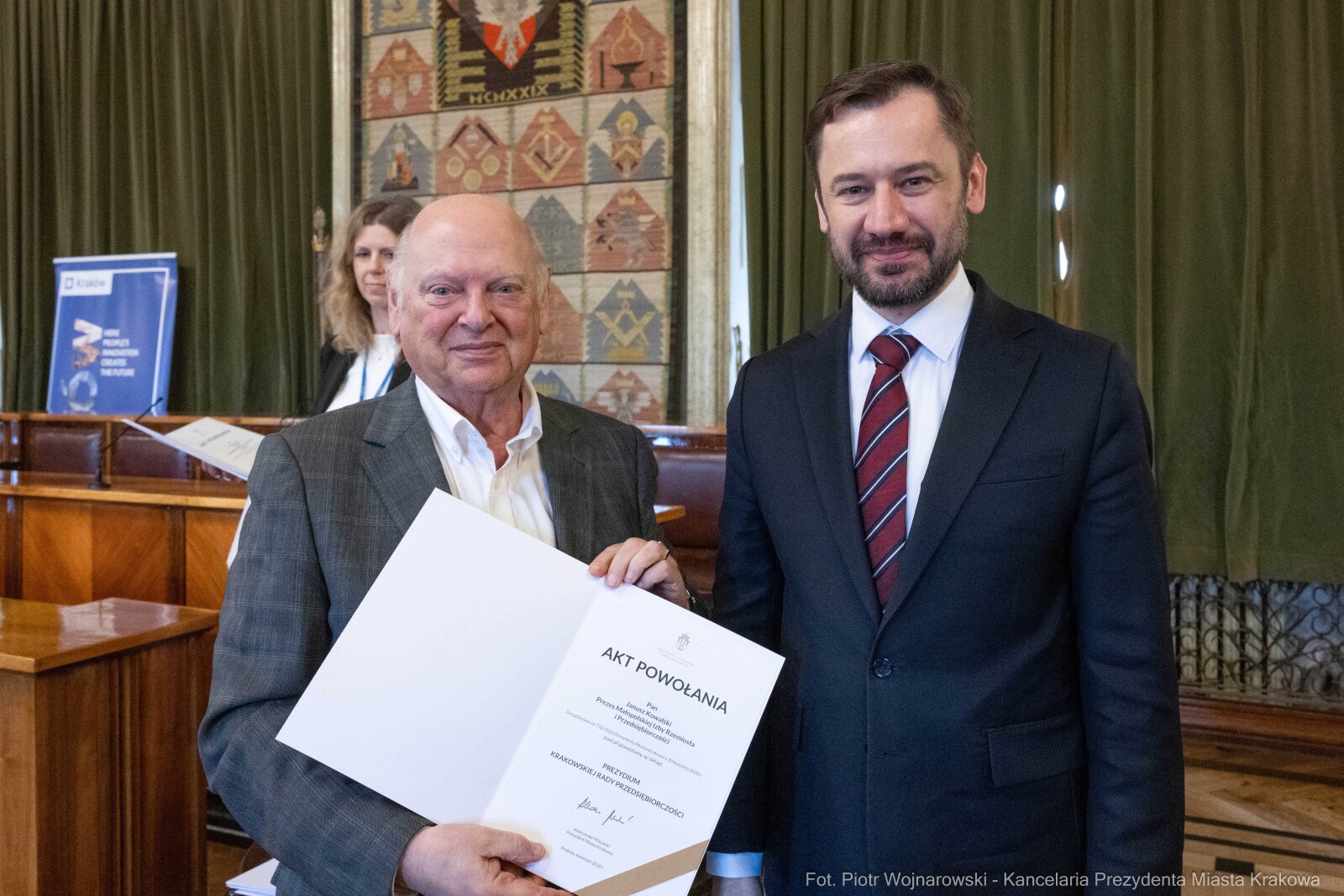 Miszalski, Mazur, Krakowska Rada Przedsiębiorczości, wręczenie, akty powołania, zdjęcia  Autor: Piotr Wojnarowski