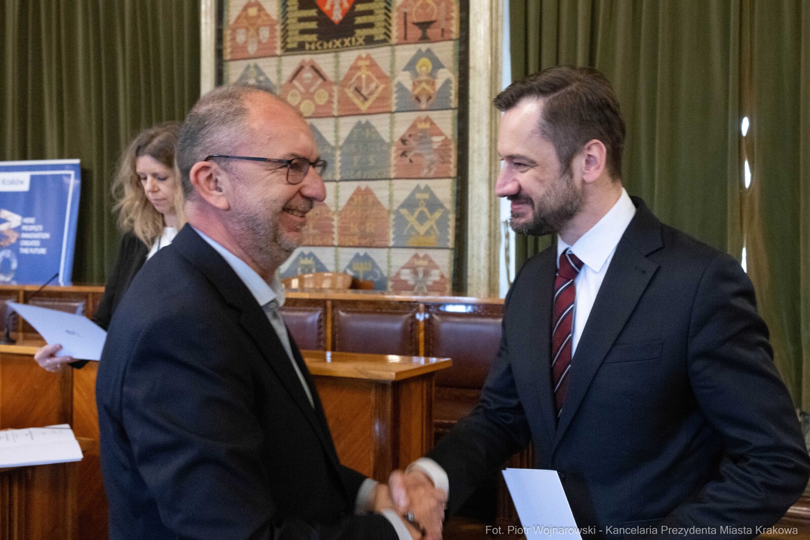 Miszalski, Mazur, Krakowska Rada Przedsiębiorczości, wręczenie, akty powołania, zdjęcia  Autor: Piotr Wojnarowski