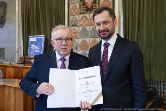 Miszalski, Mazur, Krakowska Rada Przedsiębiorczości, wręczenie, akty powołania, zdjęcia