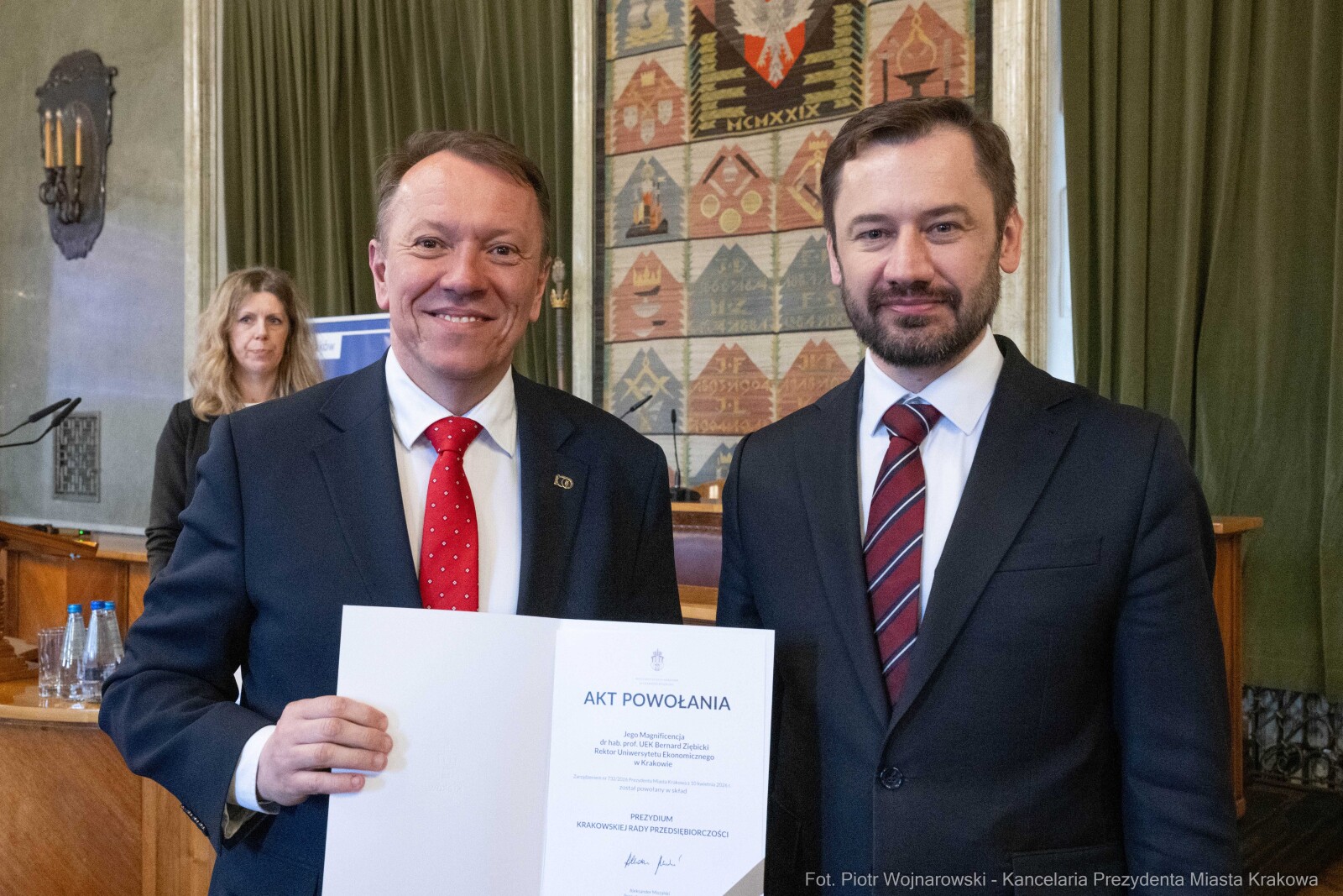 Miszalski, Mazur, Krakowska Rada Przedsiębiorczości, wręczenie, akty powołania, zdjęcia  Autor: Piotr Wojnarowski