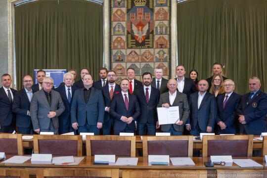 Miszalski, Mazur, Krakowska Rada Przedsiębiorczości, wręczenie, akty powołania, zdjęcia