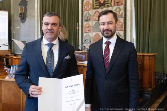 Miszalski, Mazur, Krakowska Rada Przedsiębiorczości, wręczenie, akty powołania, zdjęcia