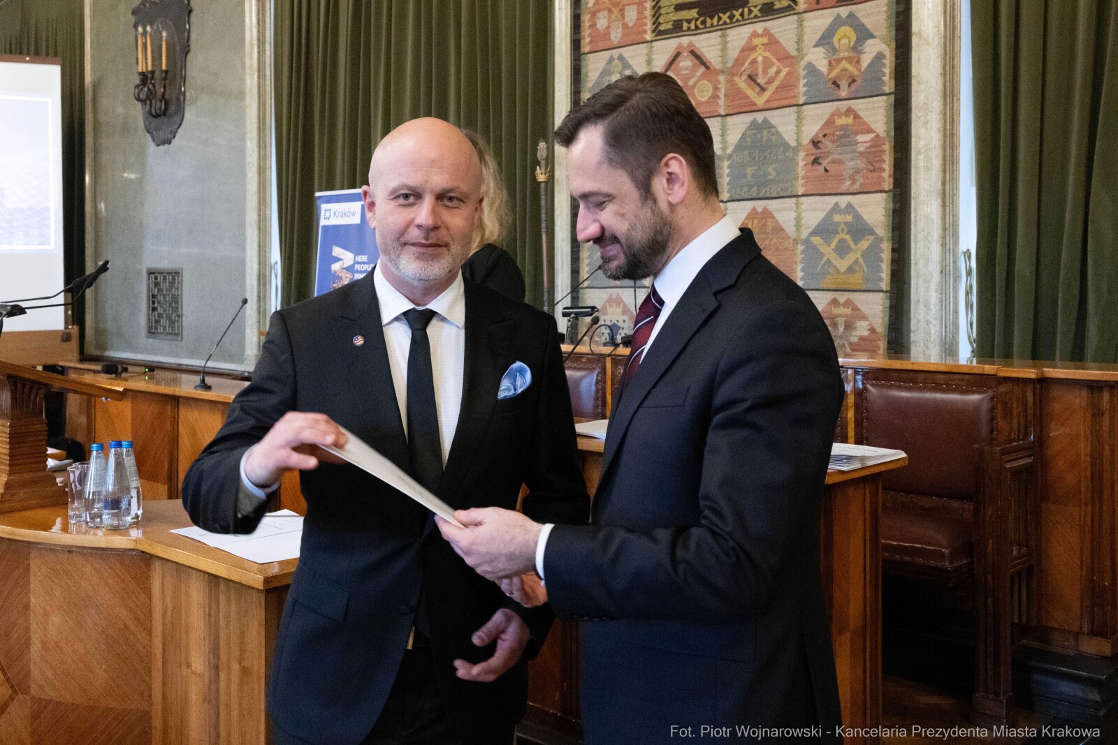 Miszalski, Mazur, Krakowska Rada Przedsiębiorczości, wręczenie, akty powołania, zdjęcia  Autor: Piotr Wojnarowski