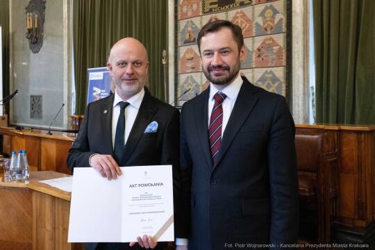 Miszalski, Mazur, Krakowska Rada Przedsiębiorczości, wręczenie, akty powołania, zdjęcia