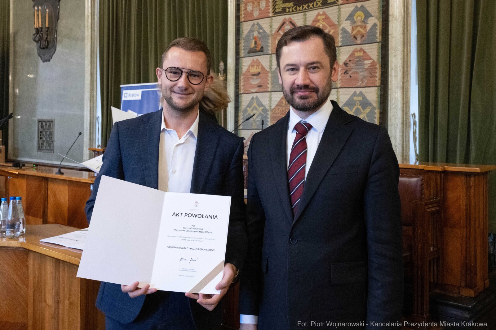 Miszalski, Mazur, Krakowska Rada Przedsiębiorczości, wręczenie, akty powołania, zdjęcia  Autor: Piotr Wojnarowski