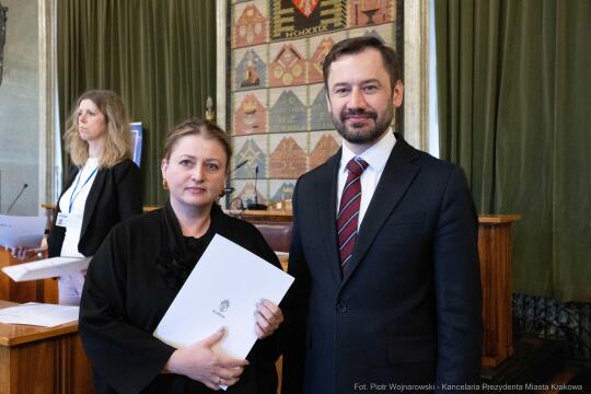 Miszalski, Mazur, Krakowska Rada Przedsiębiorczości, wręczenie, akty powołania, zdjęcia