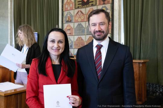 Miszalski, Mazur, Krakowska Rada Przedsiębiorczości, wręczenie, akty powołania, zdjęcia