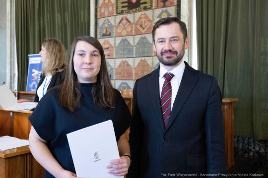 Miszalski, Mazur, Krakowska Rada Przedsiębiorczości, wręczenie, akty powołania, zdjęcia