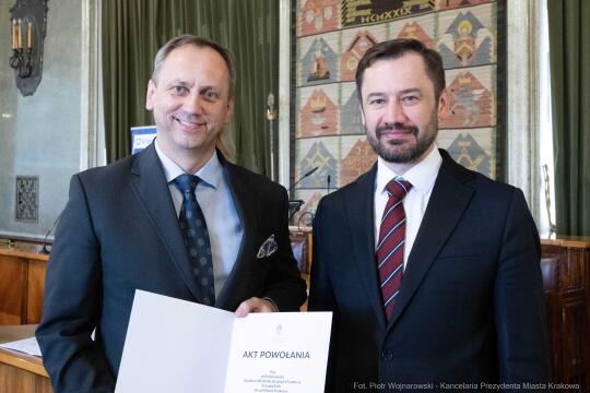 Miszalski, Mazur, Krakowska Rada Przedsiębiorczości, wręczenie, akty powołania, zdjęcia