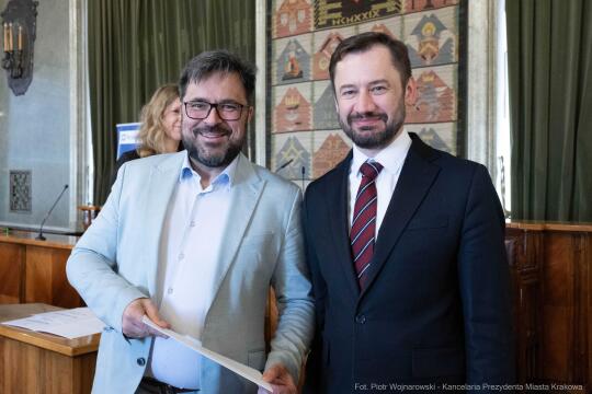 Miszalski, Mazur, Krakowska Rada Przedsiębiorczości, wręczenie, akty powołania, zdjęcia