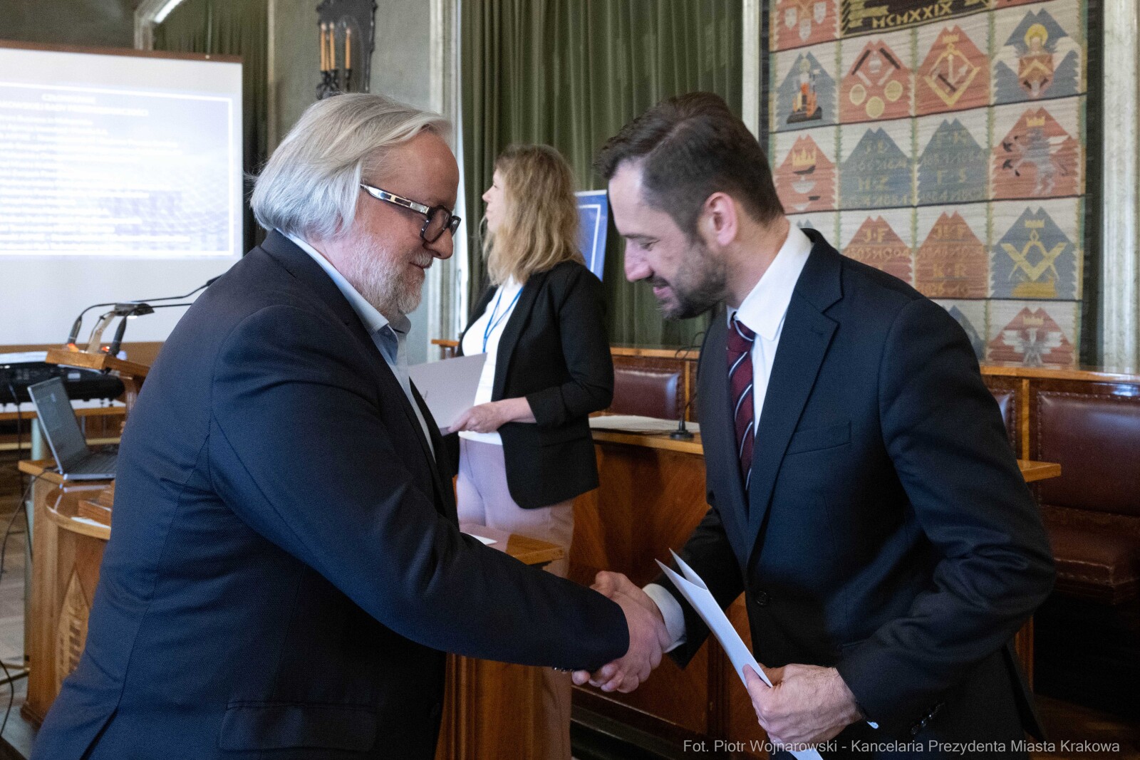 Miszalski, Mazur, Krakowska Rada Przedsiębiorczości, wręczenie, akty powołania, zdjęcia  Autor: Piotr Wojnarowski