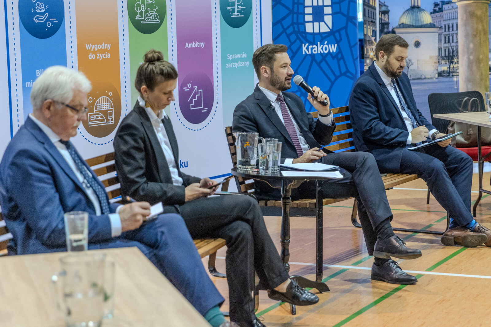 Ławka Dialogu, Miszalski, Sęk, Kracik, Klaman, spotkanie, Prądnik, Zdjęcia, foto,  Autor: B. Świerzowski
