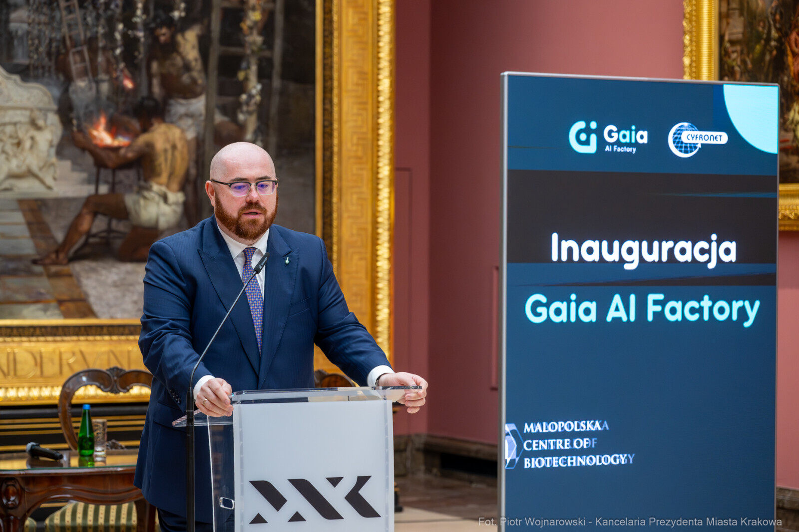 Miszalski, inauguracja, Gaia AI Factory, Sukiennice, sztuczna inteligencja, zdjęcia, fotokronik  Autor: Piotr Wojnarowski