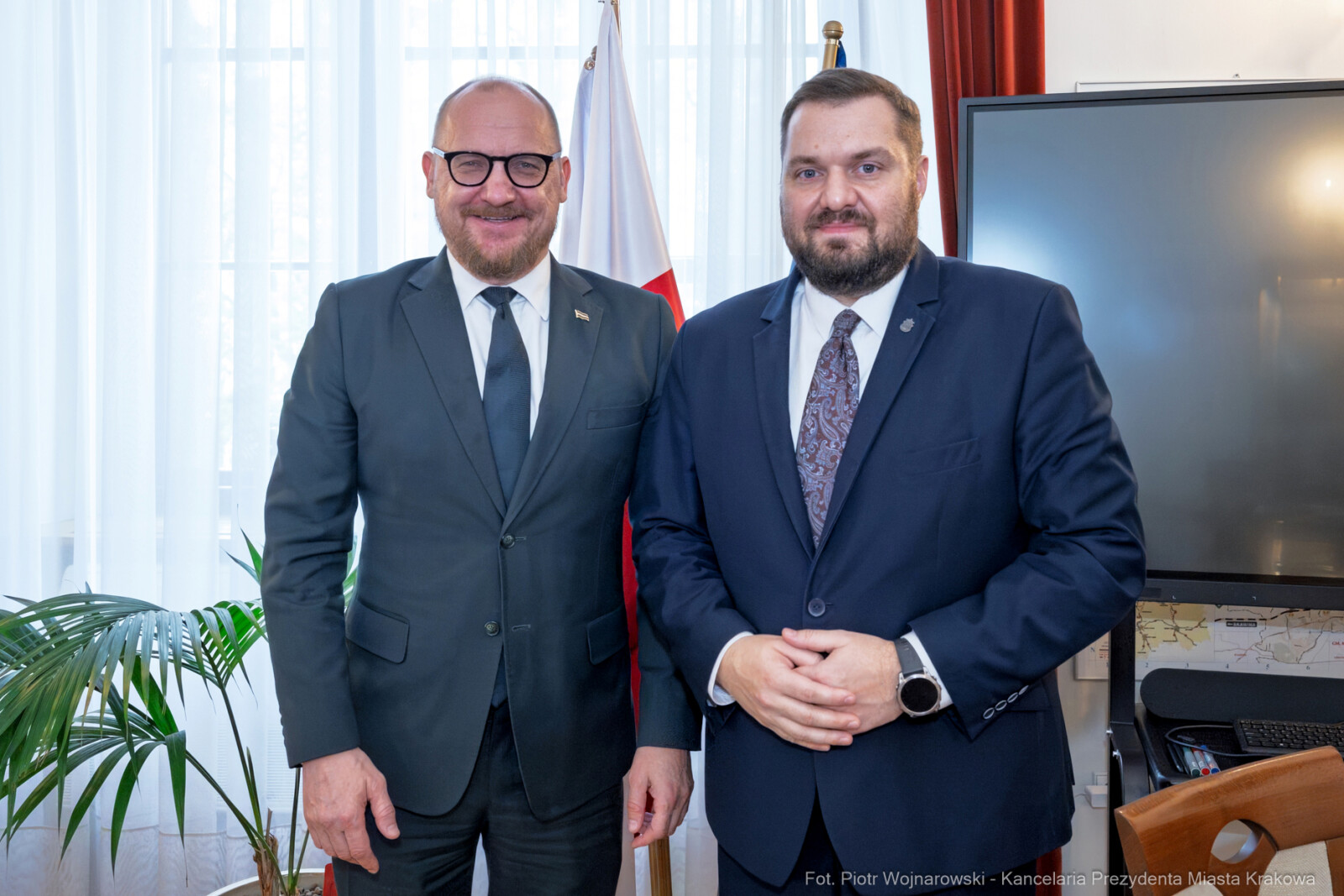 Sęk, ambasador, Raimonds Jansons, Łotwa, spotkanie zdjęcia, fotokronika, kraków, foto, kronika  Autor: Piotr Wojnarowski