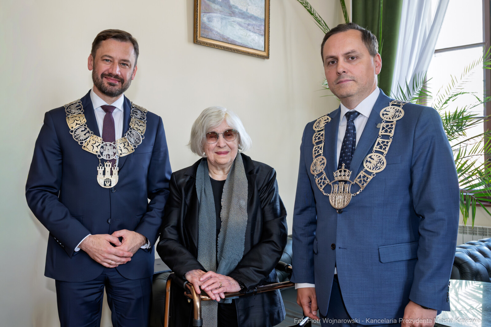 Miszalski, Kosek, Zachwatowicz-Wajda, Honorowy Obywatel Krakowa, wręczenie, zdjęcia,  Autor: Piotr Wojnarowski