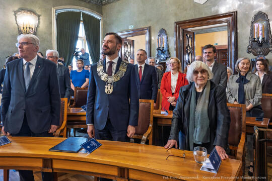 Miszalski, Kosek, Zachwatowicz-Wajda, Honorowy Obywatel Krakowa, wręczenie, zdjęcia,