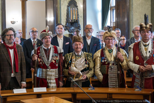 Miszalski, Kosek, Zachwatowicz-Wajda, Honorowy Obywatel Krakowa, wręczenie, zdjęcia,