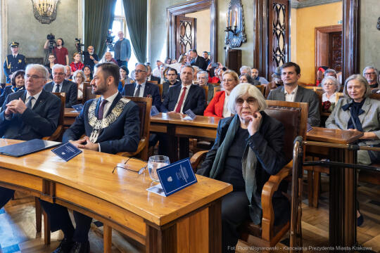 Miszalski, Kosek, Zachwatowicz-Wajda, Honorowy Obywatel Krakowa, wręczenie, zdjęcia,