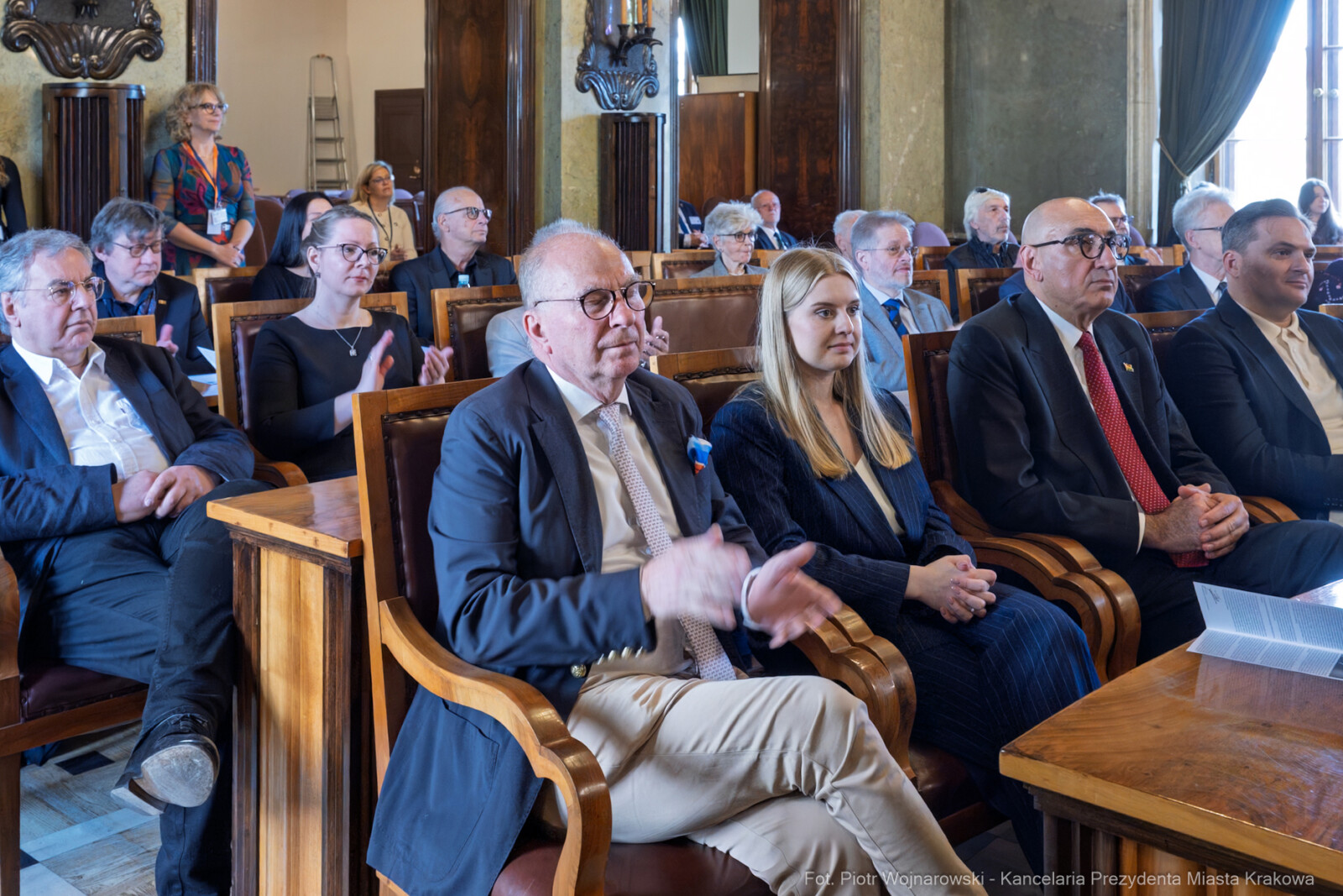 Miszalski, Kosek, Zachwatowicz-Wajda, Honorowy Obywatel Krakowa, wręczenie, zdjęcia,  Autor: Piotr Wojnarowski