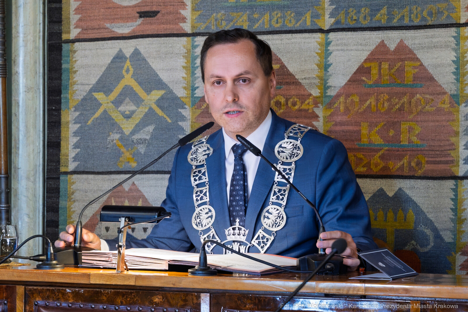 Miszalski, Kosek, Zachwatowicz-Wajda, Honorowy Obywatel Krakowa, wręczenie, zdjęcia,  Autor: Piotr Wojnarowski