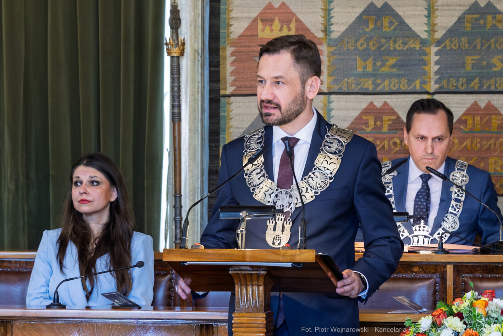 Miszalski, Kosek, Zachwatowicz-Wajda, Honorowy Obywatel Krakowa, wręczenie, zdjęcia,  Autor: Piotr Wojnarowski