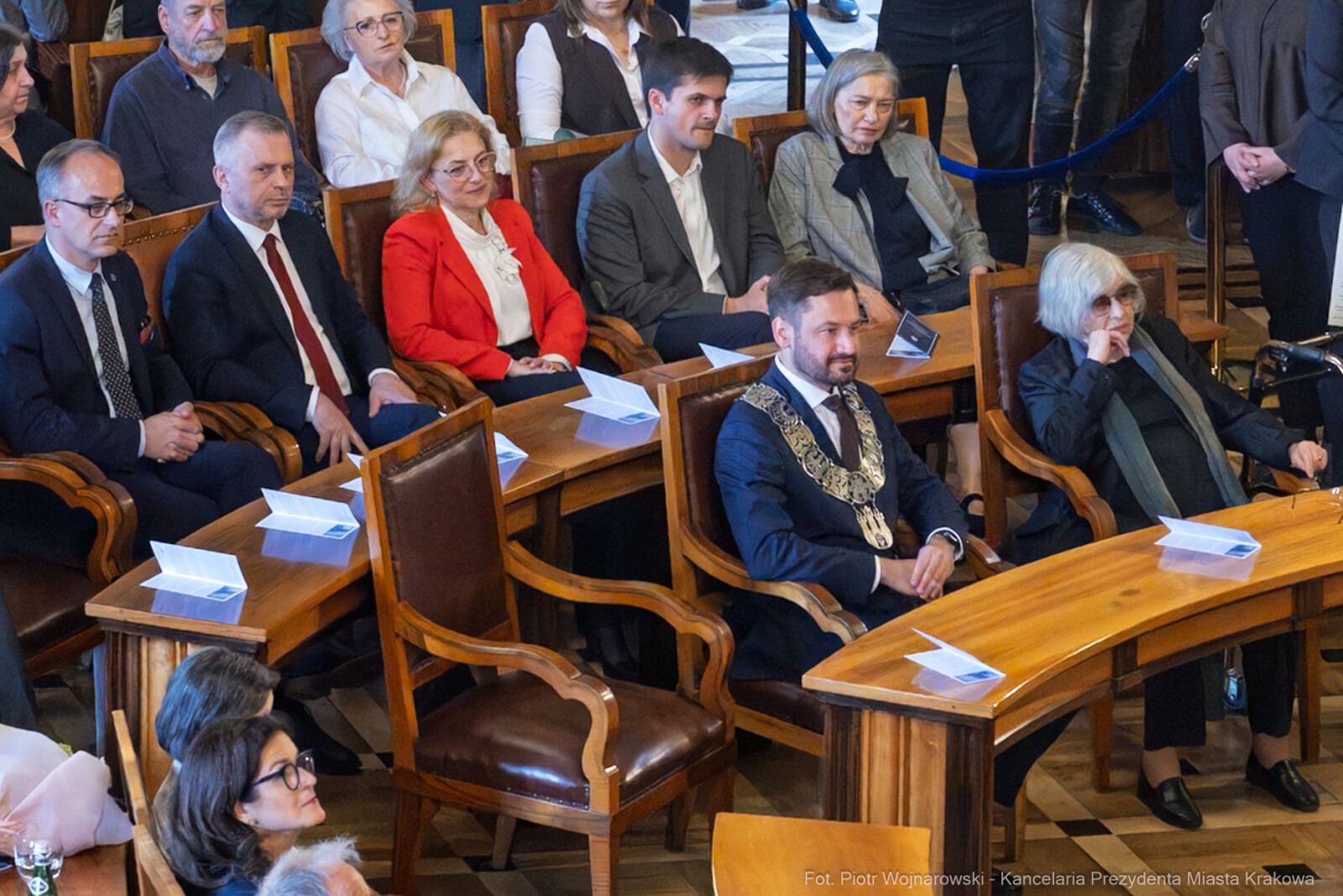 Miszalski, Kosek, Zachwatowicz-Wajda, Honorowy Obywatel Krakowa, wręczenie, zdjęcia,  Autor: Piotr Wojnarowski