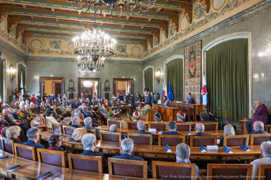 Miszalski, Kosek, Zachwatowicz-Wajda, Honorowy Obywatel Krakowa, wręczenie, zdjęcia,