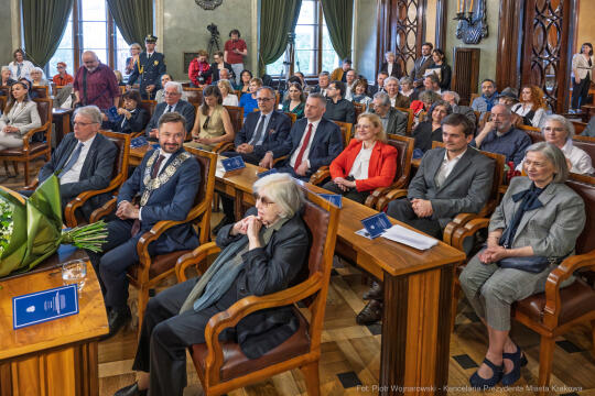 Miszalski, Kosek, Zachwatowicz-Wajda, Honorowy Obywatel Krakowa, wręczenie, zdjęcia,