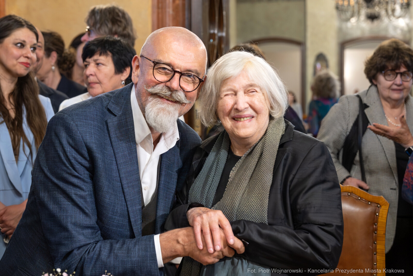 Miszalski, Kosek, Zachwatowicz-Wajda, Honorowy Obywatel Krakowa, wręczenie, zdjęcia,  Autor: Piotr Wojnarowski