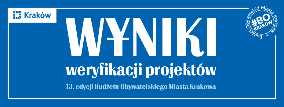 Wyniki weryfikacji projektów 13. edycji Budżetu Obywatelskiego Miasta Krakowa