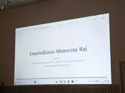 Prezentacja o Dominikanie: Słoneczny Raj, z informacjami o podróżach i atrakcjach.