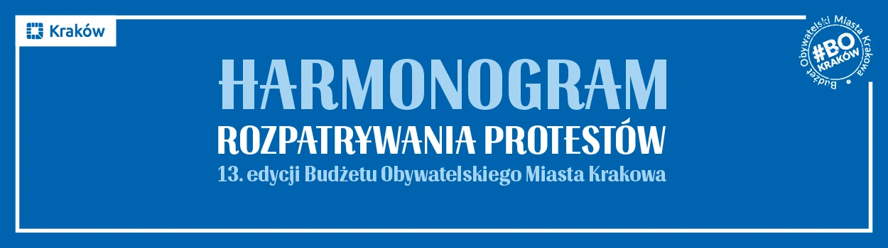  Budżet obywatelski – harmonogram rozpatrywania protestów 