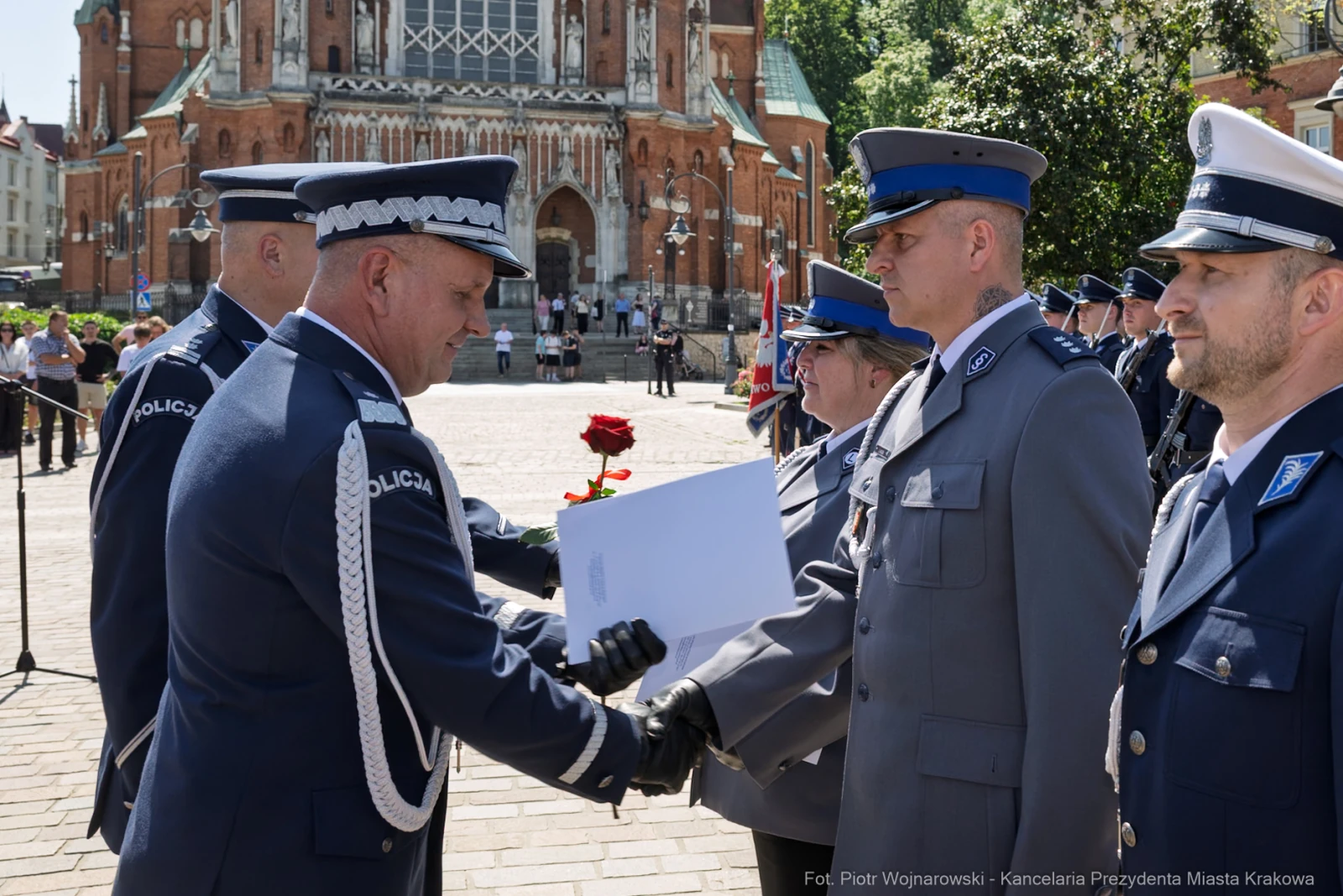 Ceremonia wręczenia odznaczeń przez policję w Krakowie.  Autor: Piotr Wojnarowski