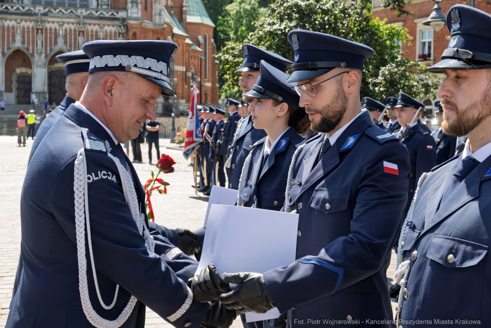 Uroczystość wręczenia odznaczeń policjantom w Krakowie.  Autor: Piotr Wojnarowski