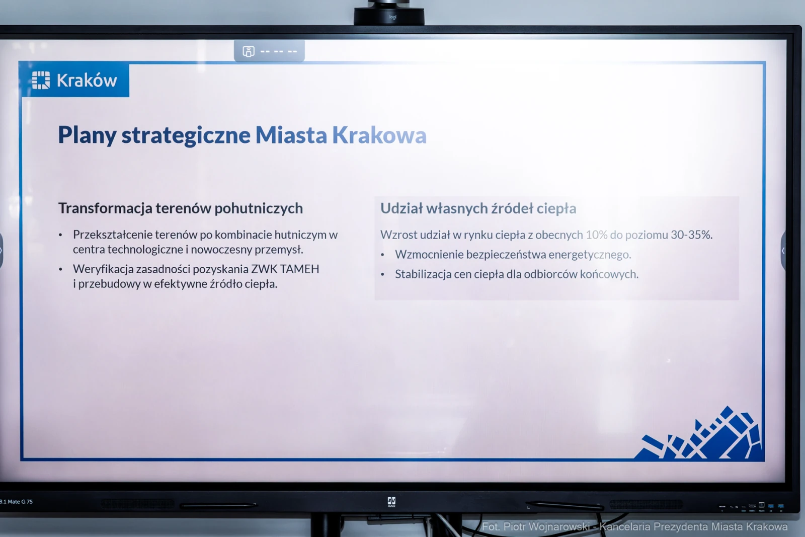 Plany strategiczne Miasta Krakowa dotyczące transformacji terenów oraz źródeł ciepła.  Autor: Piotr Wojnarowski
