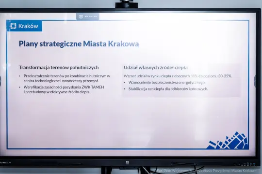 Plany strategiczne Miasta Krakowa dotyczące transformacji terenów oraz źródeł ciepła.