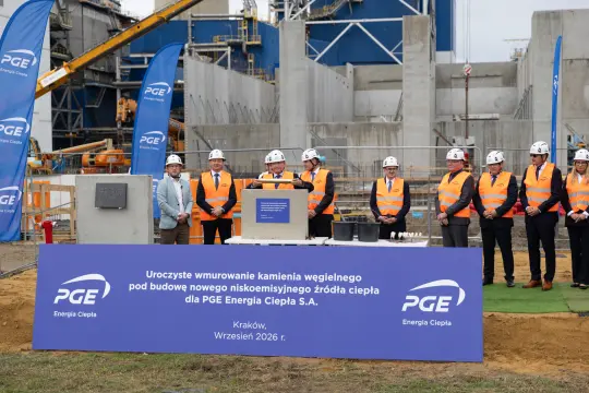 Uroczystość wmurowania kamienia węgielnego pod nowe źródło ciepła dla PGE Energia Ciepła S.A. w Krakowie.