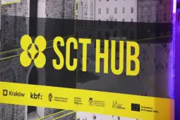 SCT HUB z logo, informacje o Krakowie i partnerach projektu.