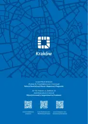 Mapa Krakowa z oznaczeniem lokalizacji urzędów i informacji o targowiskach.