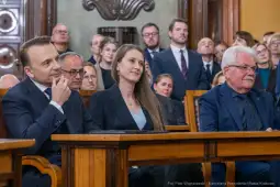 881_017_fot. Piotr Wojnarowski.jpg - Łukasz Gibała, Prezydent Miasta Krakowa, ślubowanie Prezydenta Krakowa, Urząd Miasta Krakowa, Rada Miasta Krakowa, Stanisław Kracik, samorząd Kraków, władze Krakowa, zaprzysiężenie prezydenta, zaprzysiężenie Łukasza Gibały, Kraków dla Mieszkańców, insygnia władzy Krakowa