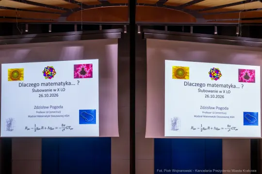 Prezentacja na temat matematyki z datą i informacjami o wykładzie.