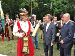 Wmurowanie kamienia węgielnego pod pomnik Jana III Sobieskiego na wiedeńskim Kahlenbergu