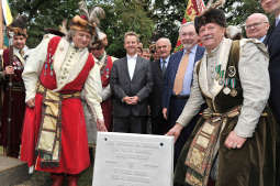 Wmurowanie kamienia węgielnego pod pomnik Jana III Sobieskiego na wiedeńskim Kahlenbergu