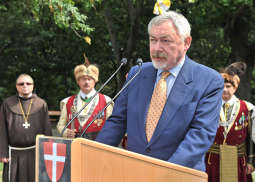 Wmurowanie kamienia węgielnego pod pomnik Jana III Sobieskiego na wiedeńskim Kahlenbergu