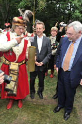 Wmurowanie kamienia węgielnego pod pomnik Jana III Sobieskiego na wiedeńskim Kahlenbergu